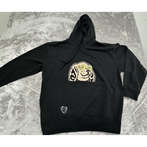 Bob's By Skecher's Hooded Front Pocket Sweatshirt Men's Size XL Black Drawstring - Picture 1 of 9